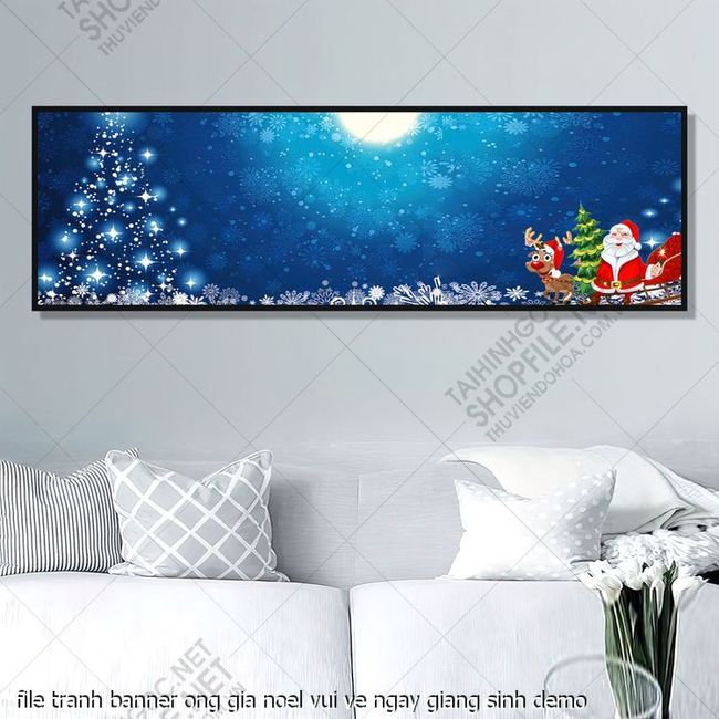 tranh cong giao file tranh banner ong gia noel vui ve ngay giang sinh